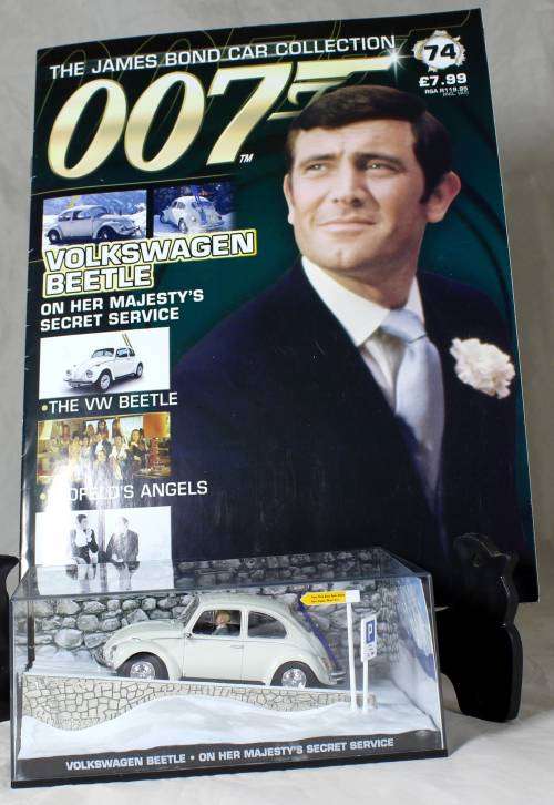 JAMES BOND 007 WITH MAGAZINE UNIVERSAL HOBBIES-VW BEETLE(ON HER MAJESTY`S SECRET SERVICE#74)BID NOW!