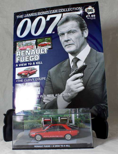 JAMES BOND 007 WITH MAGAZINE UNIVERSAL HOBBIES-RENAULT FUEGO TURBO(A VIEW TO A KILL#86)BID NOW!!