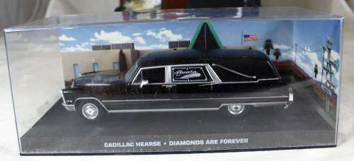JAMES BOND 007 WITH MAGAZINE UNIVERSAL HOBBIES-CADILLAC SUPERIOR HEARSE(DIAMONDS ARE FOREVER#88)