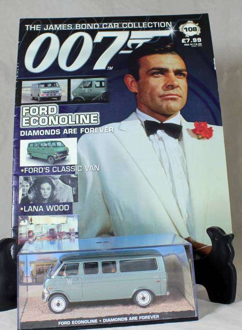 JAMES BOND 007 WITH MAGAZINE UNIVERSAL HOBBIES-FORD ECONOLINE(DIAMONDS ARE FOREVER#108)