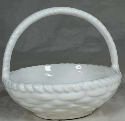 WHITE PORCELAIN BASKET(LOVELY) BID NOW!