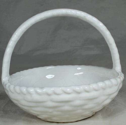 WHITE PORCELAIN BASKET(LOVELY) BID NOW!