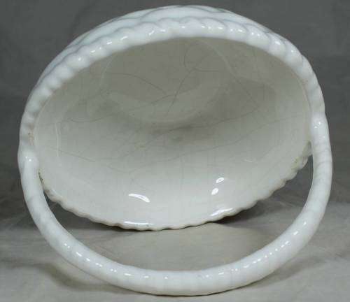 WHITE PORCELAIN BASKET(LOVELY) BID NOW!