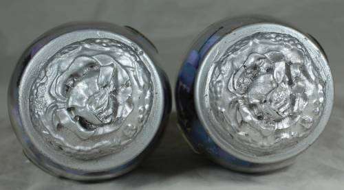 LOVELY PAIR OF BATH SALTS IN GLASS CONTAINERS BID NOW!