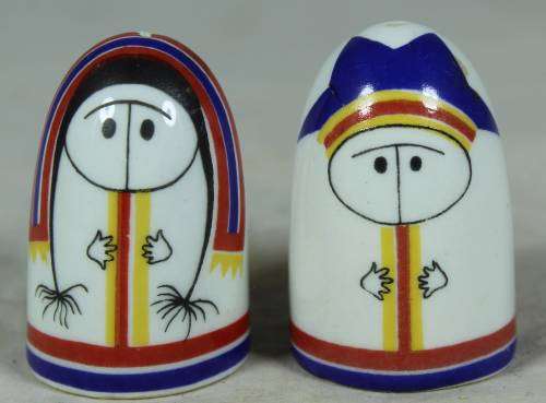 CHARACTER SALT AND PEPPER SET(ARABIA MADE IN FINLAND)-BID NOW!!