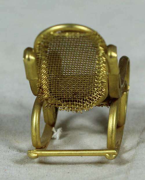 Miniature brass rocking chair