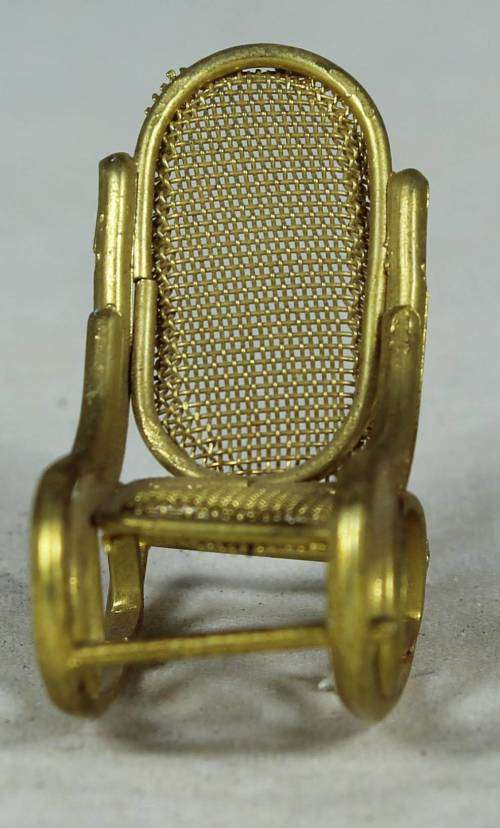 Miniature brass rocking chair