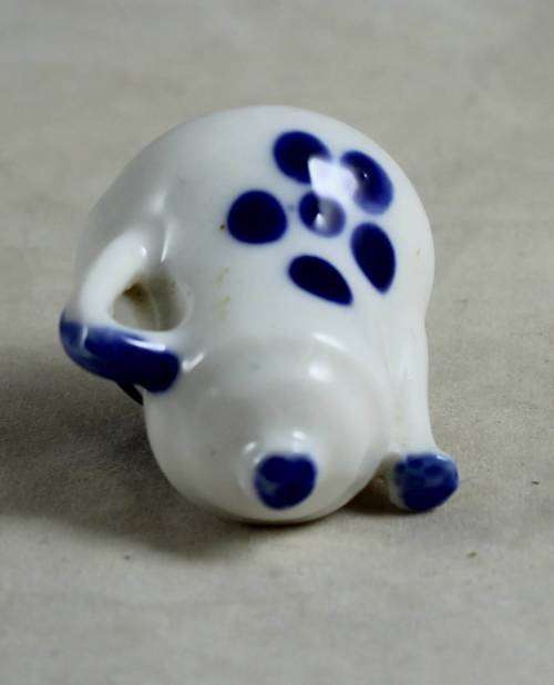 Miniature blue and white kettle