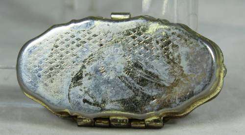 LOVELY BRASS PILL BOX WITH A ROSE MOTIF-BID NOW!!