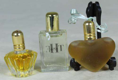 SET OF THREE MINIATURE PERFUME BOTTLES-BID NOW!!