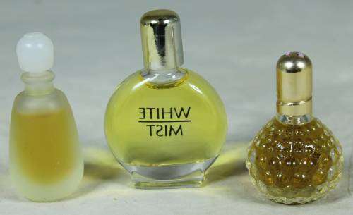 SET OF THREE MINIATURE PERFUME BOTTLES-BID NOW!!