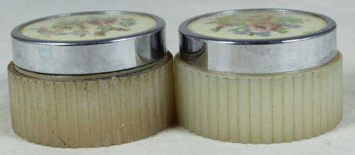 Pair of Needle Network Topped Containers - Act fast and bid now!