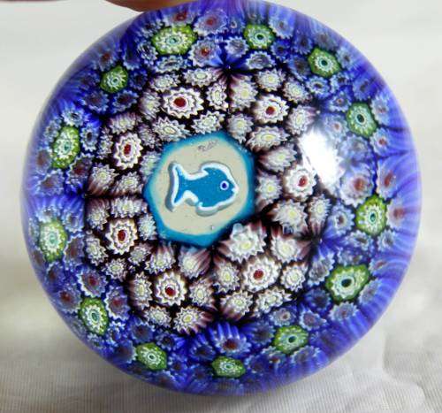 Glass Paperweight with Sea Motif - Beautiful!! - Bid Now!