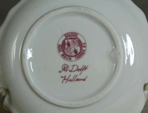 Pink Delft Creamer - Oude Molen with Plate - Beautiful! - Bid Now!!!