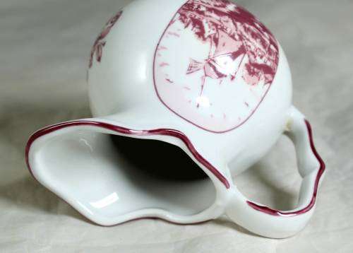 Pink Delft Creamer - Oude Molen with Plate - Beautiful! - Bid Now!!!