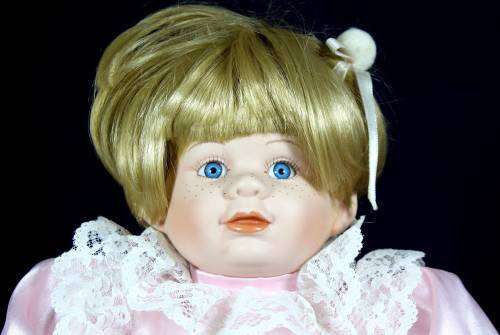 Porcelain Doll - Girl in Pink Satin Dress  - Beautiful!! - Bid Now!