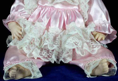 Porcelain Doll - Girl in Pink Satin Dress  - Beautiful!! - Bid Now!
