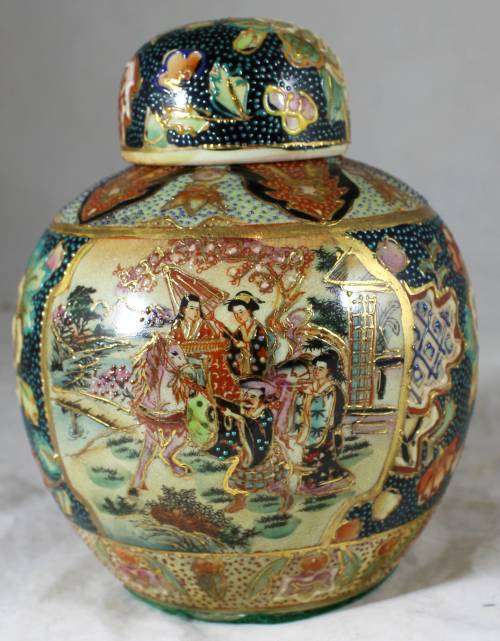 Large embossed ginger jar