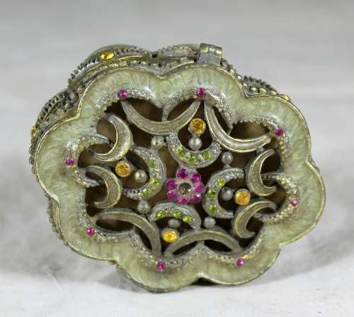 Small Bedazzled Metal Container - Low Price!! Bid Now!!