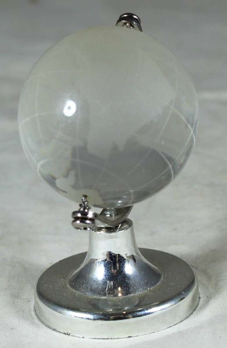 Miniature Glass World Map on Stand - Beautiful!!! BID NOW!!!!