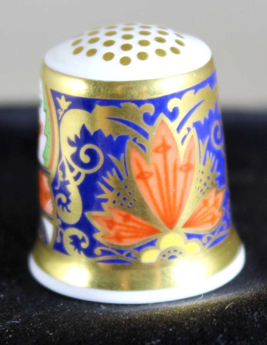 Collectible Thimble - Royal Crown Derby LIX Flower Panels - Act Fast!! Bid Now!!!