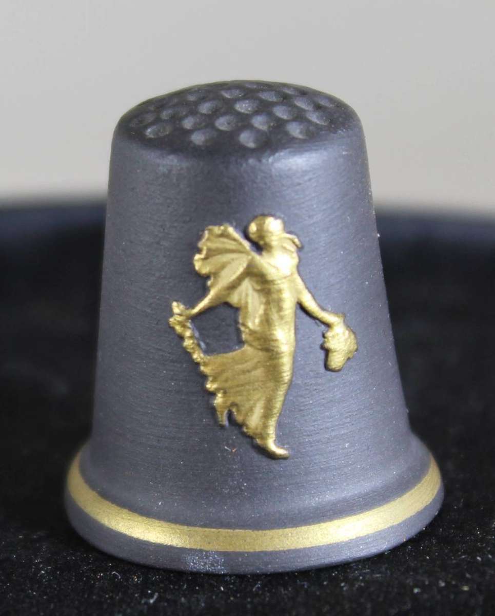 Collectible Thimble - Very Rare - Wedgwood Black Thimble - Angel - Act Fast!! Bid Now!!!
