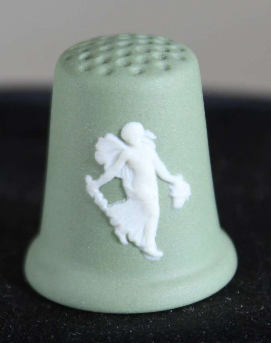 Collectible Thimble - Wedgwood - Green - Angel - Act Fast!! Bid Now!!!