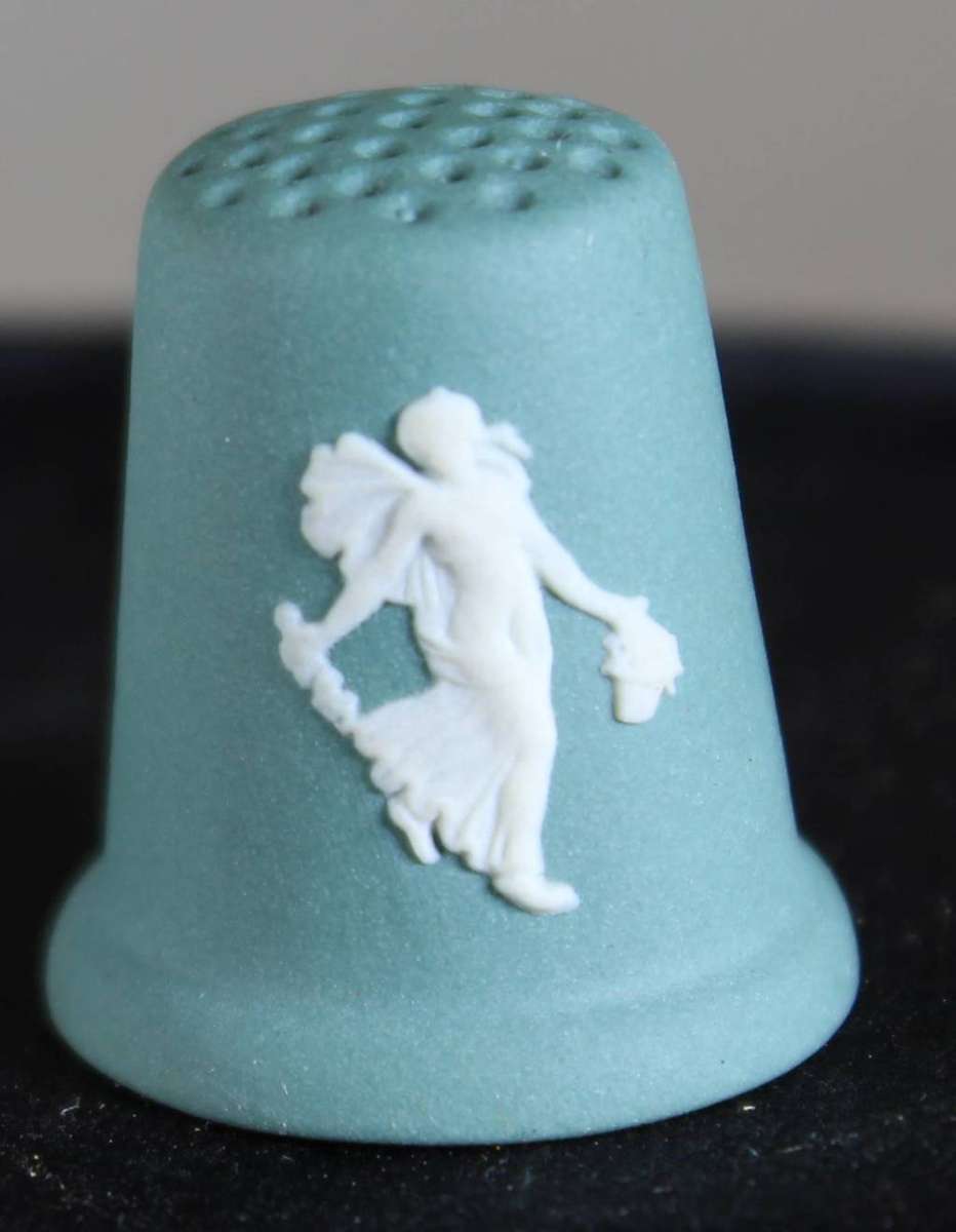 Collectible Thimble - Wedgwood - Dark Green - Angel - Act Fast!! Bid Now!!!