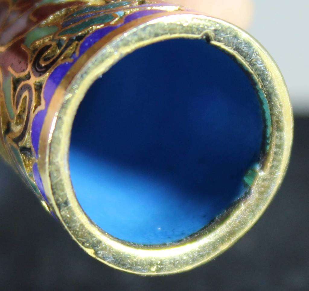 Collectible Thimble - Tall Cloisonne - Extensively Decorated - Act Fast!! Bid Now!!!