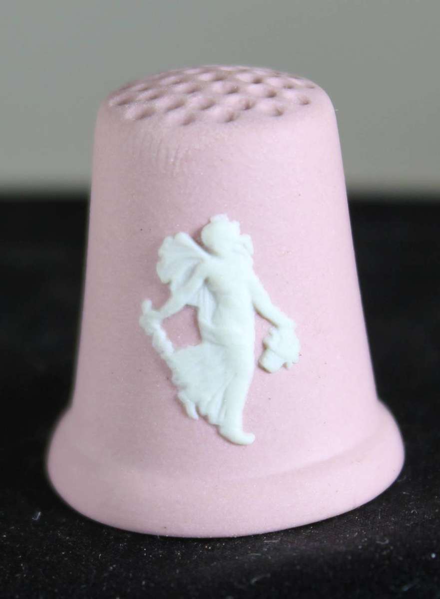 Collectible Thimble - Wedgwood - Pink - Angel - Act Fast!! Bid Now!!!