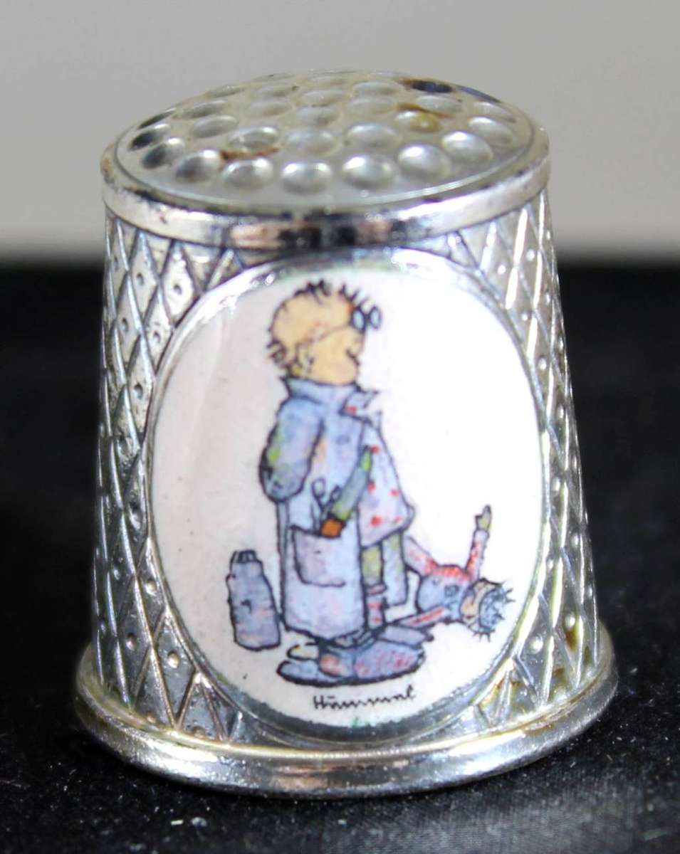 Collectible Thimble - West Germany Silver Plated with Enamel - Act Fast!! Bid Now!!!