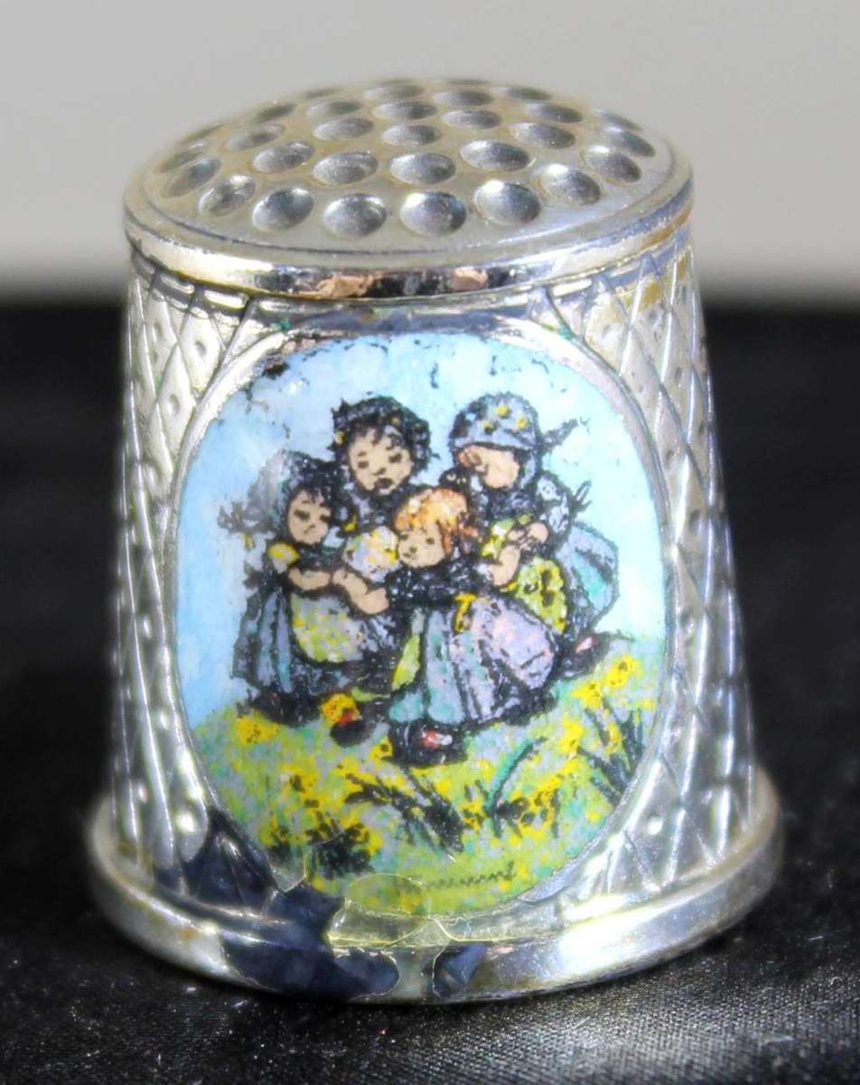 Collectible Thimble - West Germany Silver Plated with Enamel - Act Fast!! Bid Now!!!