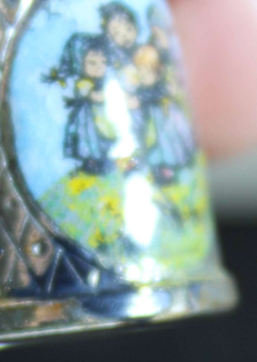 Collectible Thimble - West Germany Silver Plated with Enamel - Act Fast!! Bid Now!!!