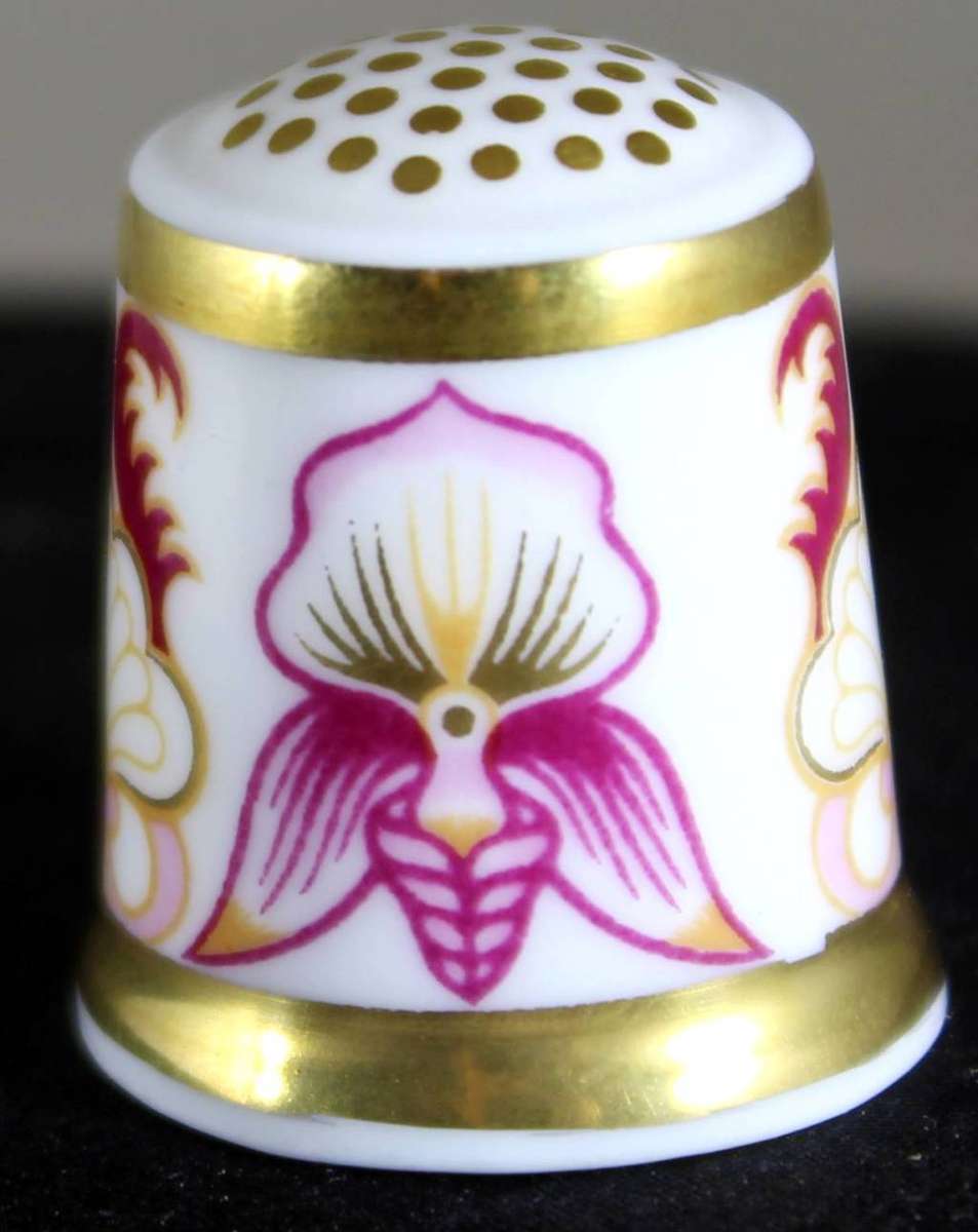 Collectible Thimble - Chatsworth - Orchids - Act Fast!! Bid Now!!!
