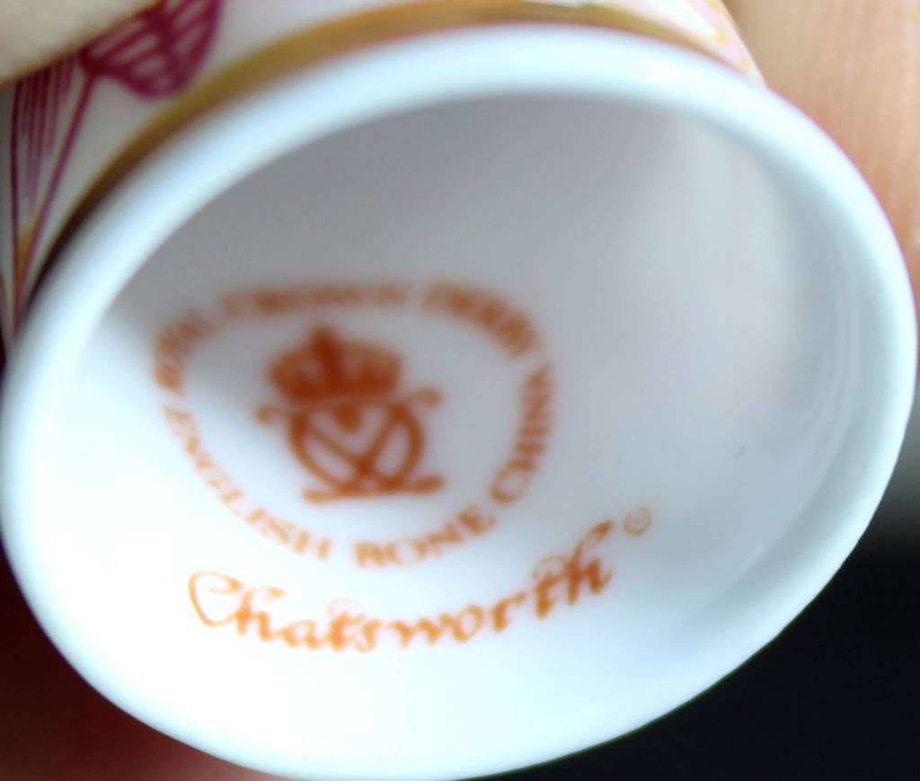 Collectible Thimble - Chatsworth - Orchids - Act Fast!! Bid Now!!!