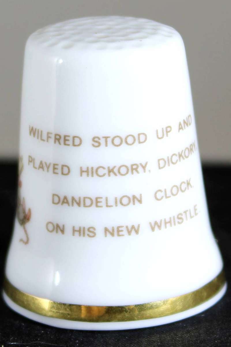 Collectible Thimble -Royal Doulton-Jill Barklem 1983- Wilfred playing Wistle - Act Fast!! Bid Now!!!