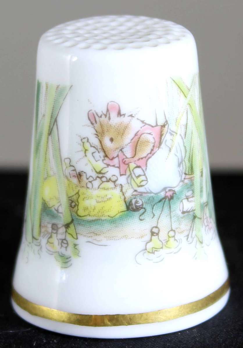 Collectible Thimble -Royal Doulton-Jill Barklem 1983- Basil in the Rushes- Act Fast!! Bid Now!!!