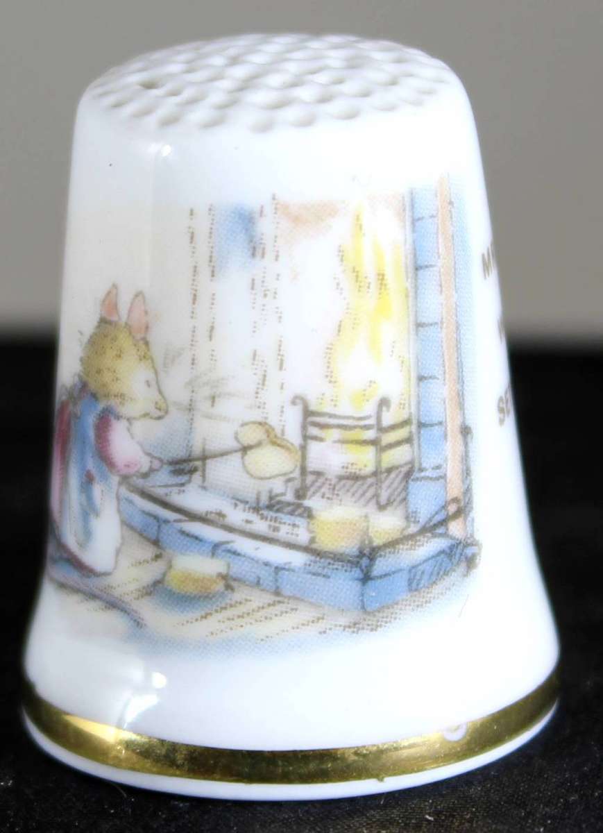 Collectible Thimble -Royal Doulton-Jill Barklem 1983-Clover Tasting Bread- Act Fast!! Bid Now!!!