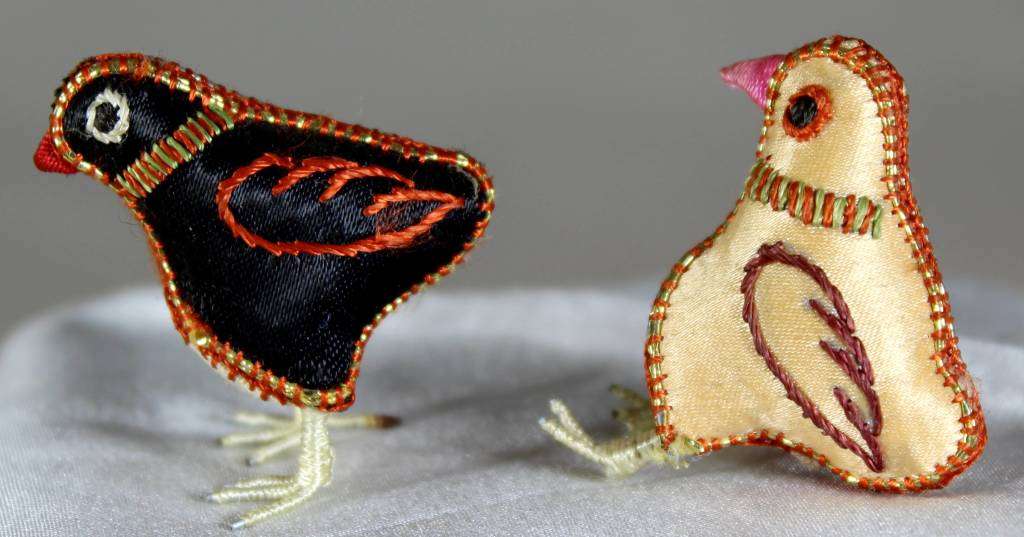 Miniature pair of chickens