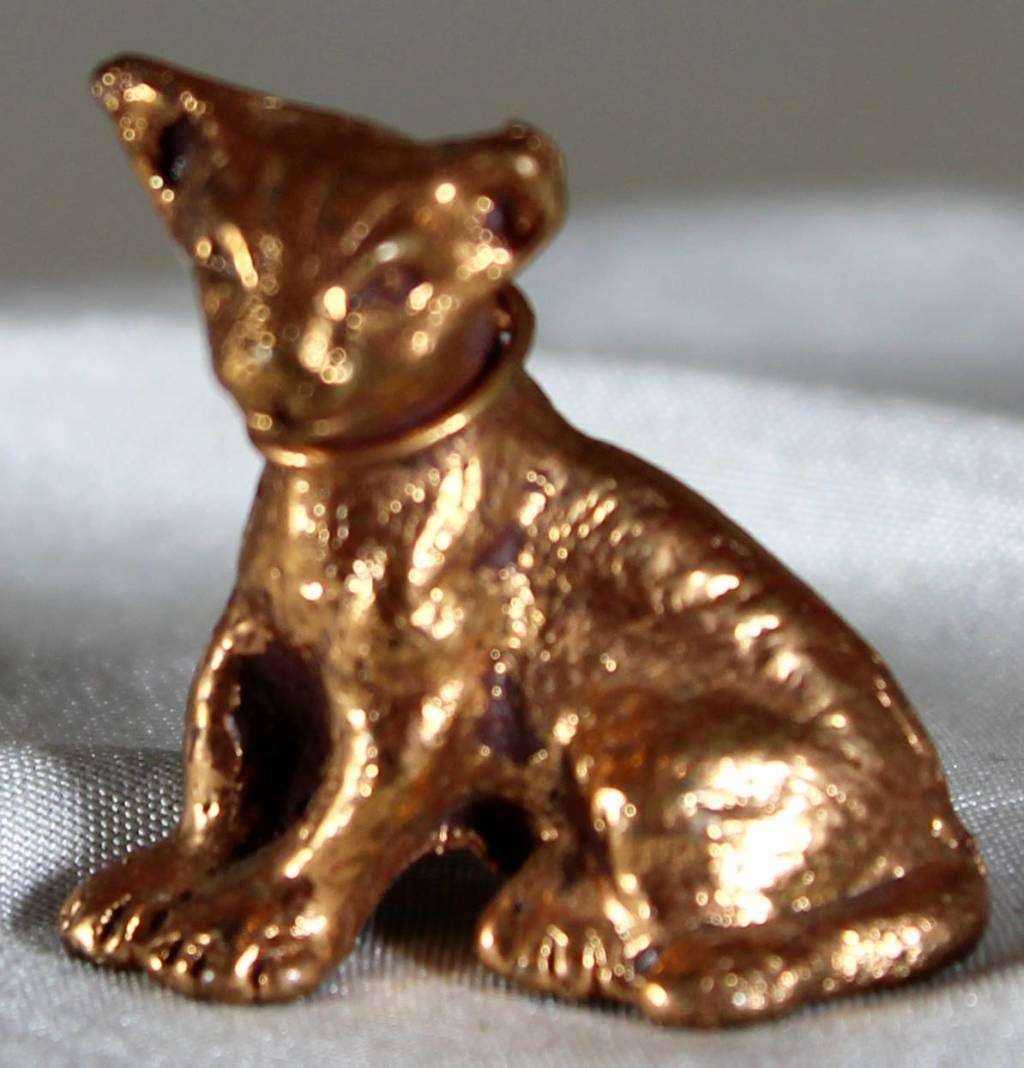 Miniature - Copper/Lead Seated Cat - Act Fast!!! -BID NOW!!!