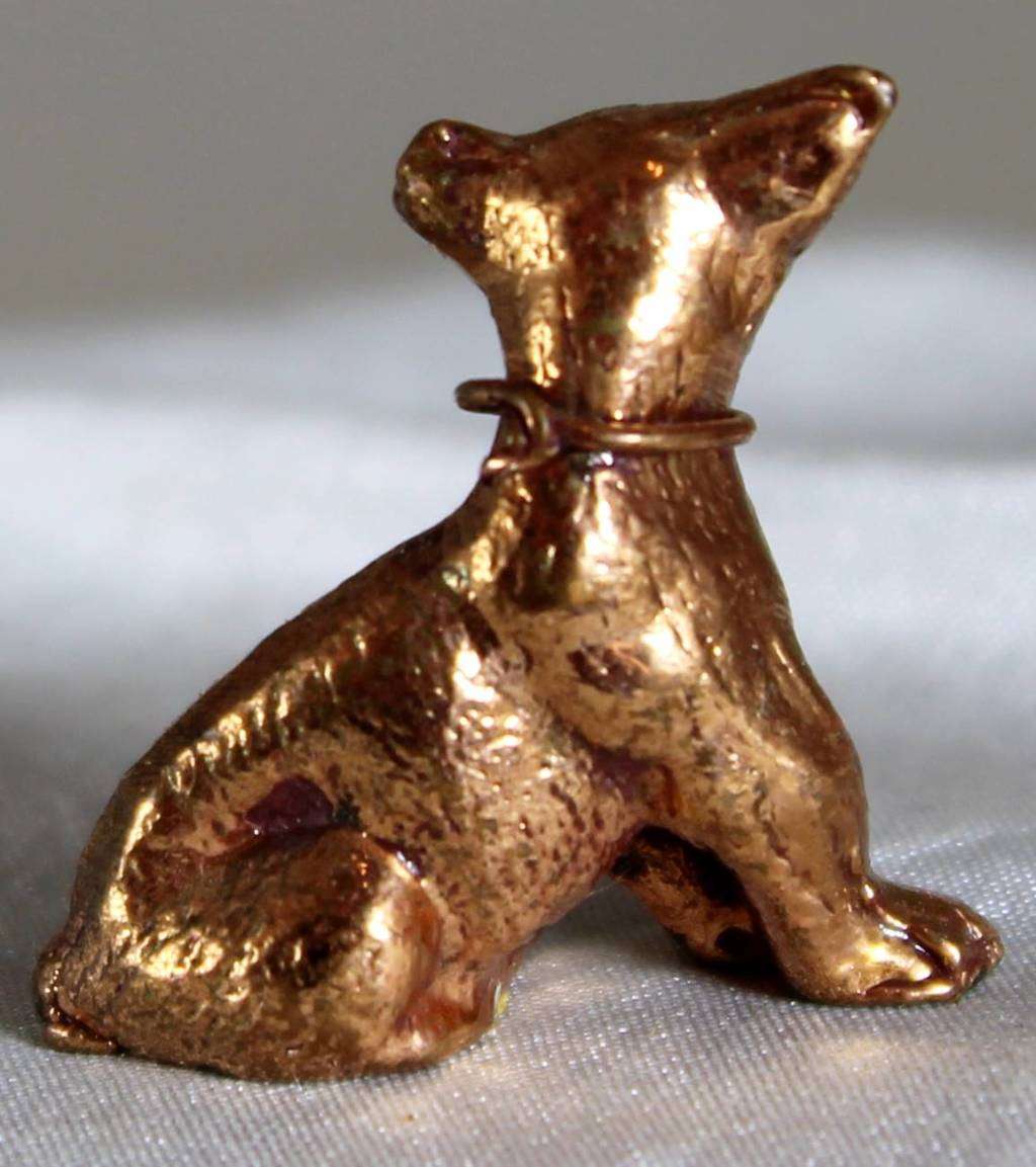 Miniature - Copper/Lead Seated Cat - Act Fast!!! -BID NOW!!!