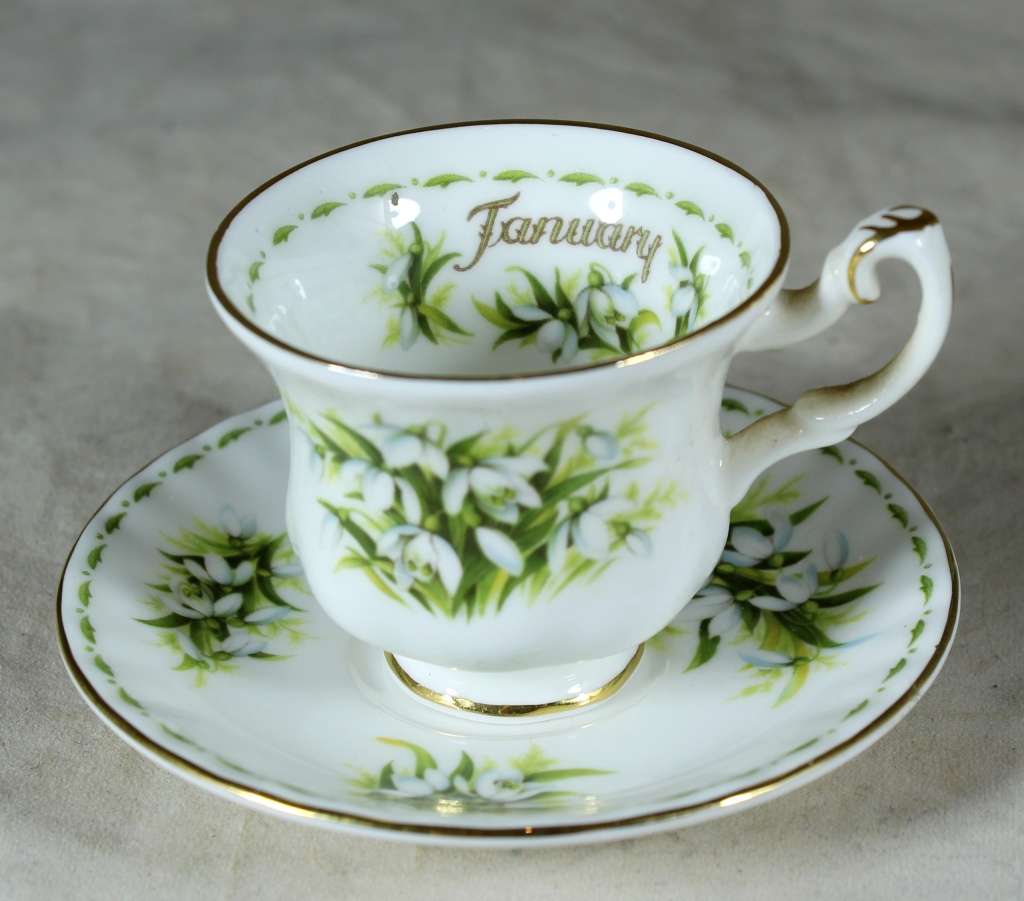 Royal Albert - Flower of the Month - Cup and Saucer -Duo- January - Miniature - Act Fast!! Bid Now!!