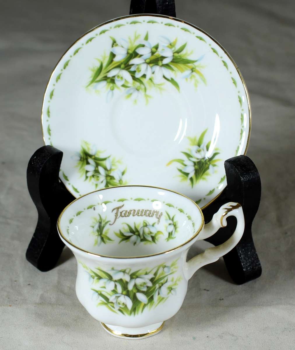 Royal Albert - Flower of the Month - Cup and Saucer -Duo- January - Miniature - Act Fast!! Bid Now!!