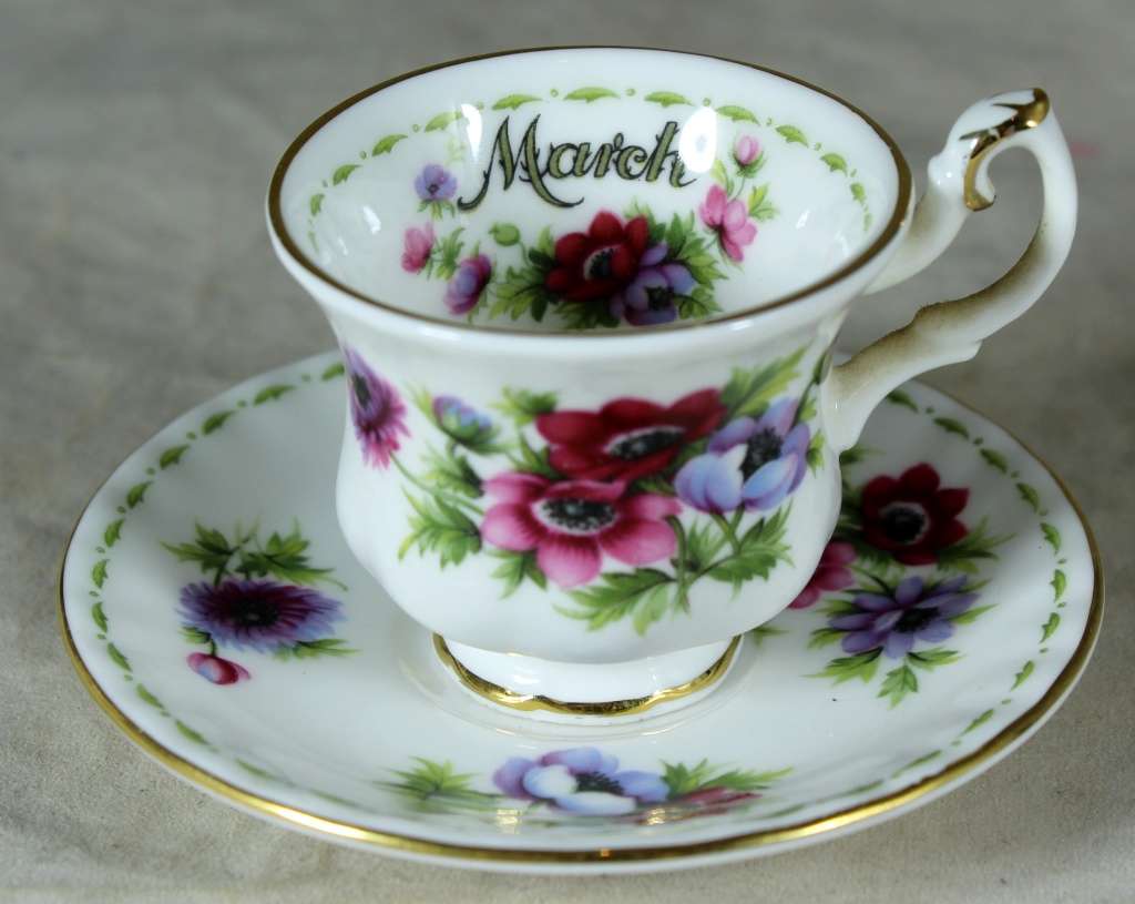 Royal Albert - Flower of the Month - Cup and Saucer -Duo- March - Miniature - Act Fast!! Bid Now!!