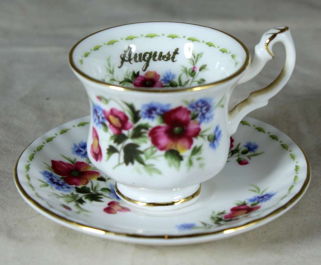 Royal Albert - Flower of the Month - Cup and Saucer -Duo- August - Miniature - Act Fast!! Bid Now!!
