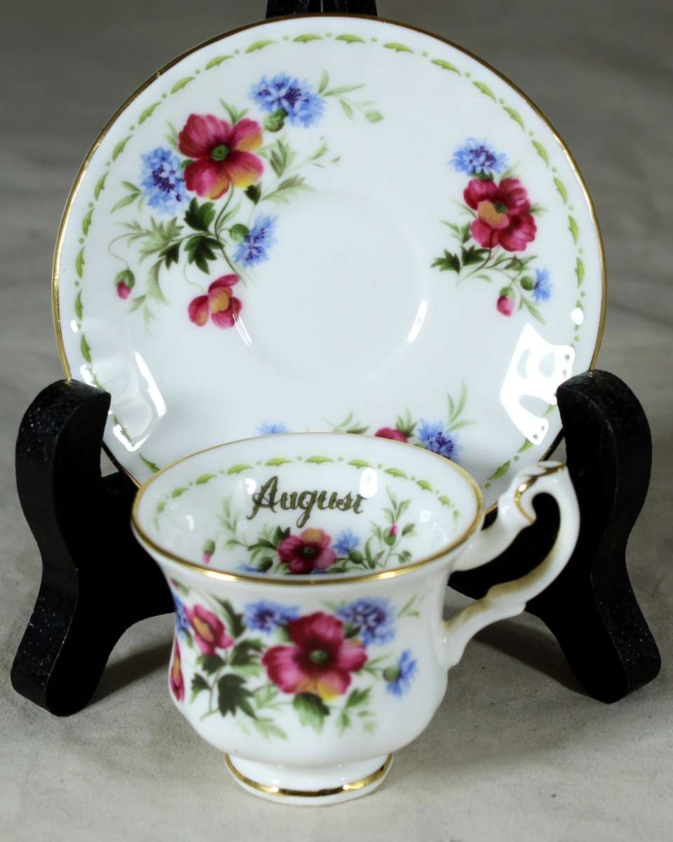 Royal Albert - Flower of the Month - Cup and Saucer -Duo- August - Miniature - Act Fast!! Bid Now!!