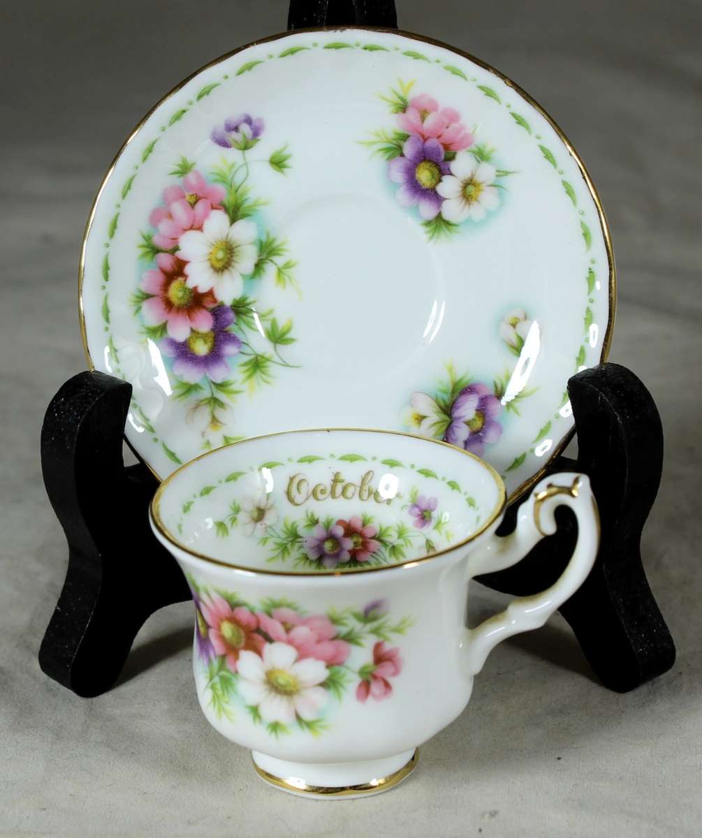 Royal Albert - Flower of the Month - Cup and Saucer-Duo- October - Miniature - Act Fast!! Bid Now!!