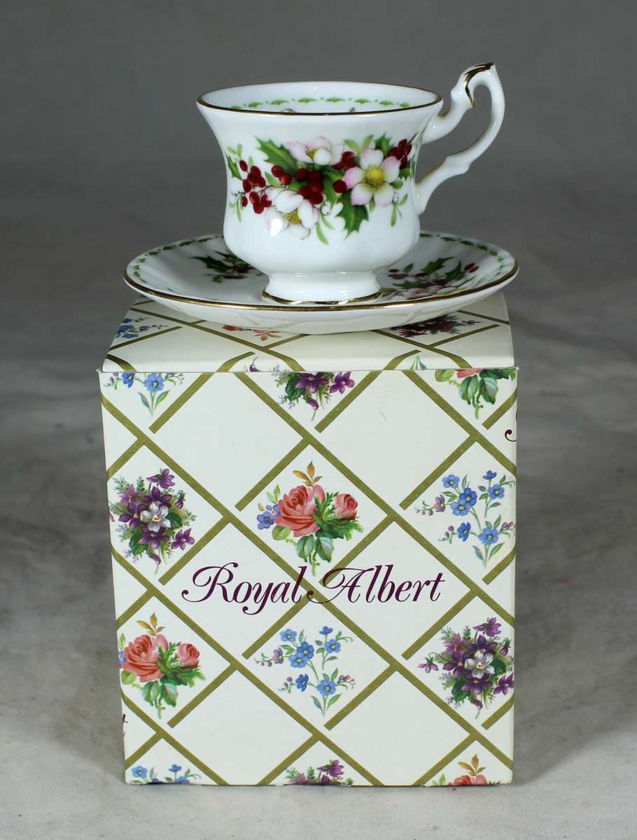 Royal Albert - Flower of the Month - Cup and Saucer-Duo- December - Miniature - Act Fast!! Bid Now!!