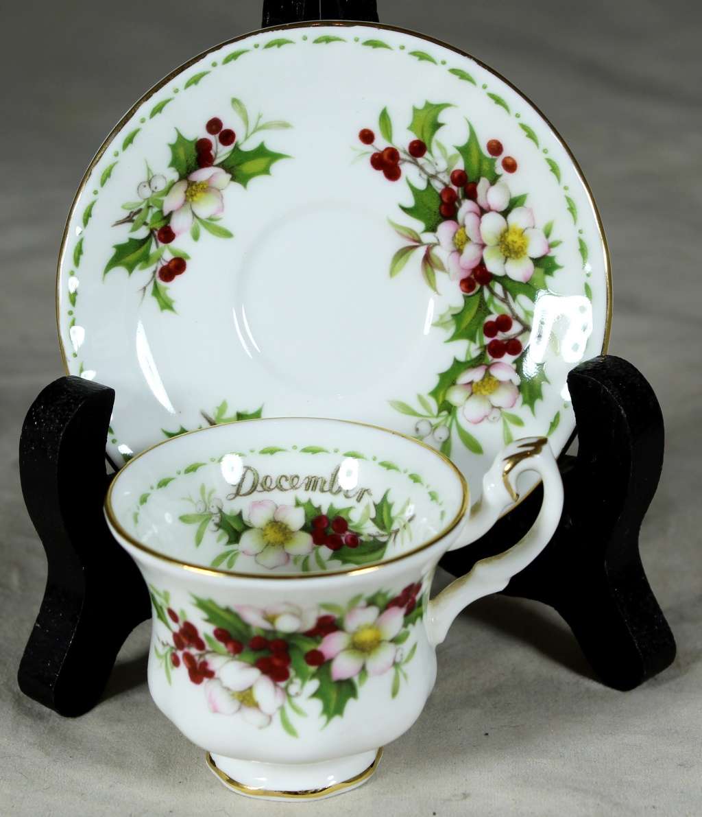 Royal Albert - Flower of the Month - Cup and Saucer-Duo- December - Miniature - Act Fast!! Bid Now!!