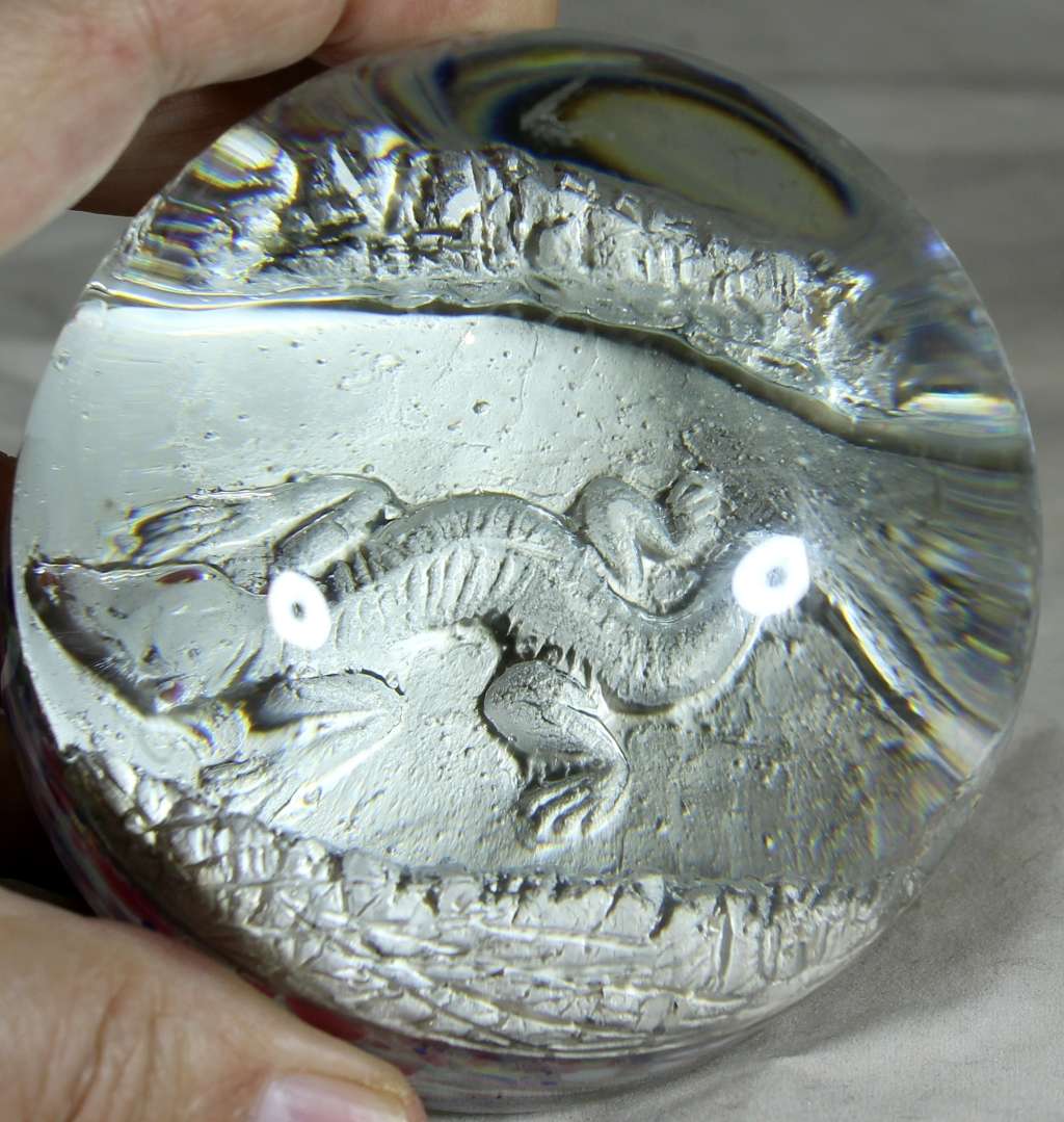 Paperweight with Sculpted Lizard - Act Fast!!! -BID NOW!!!